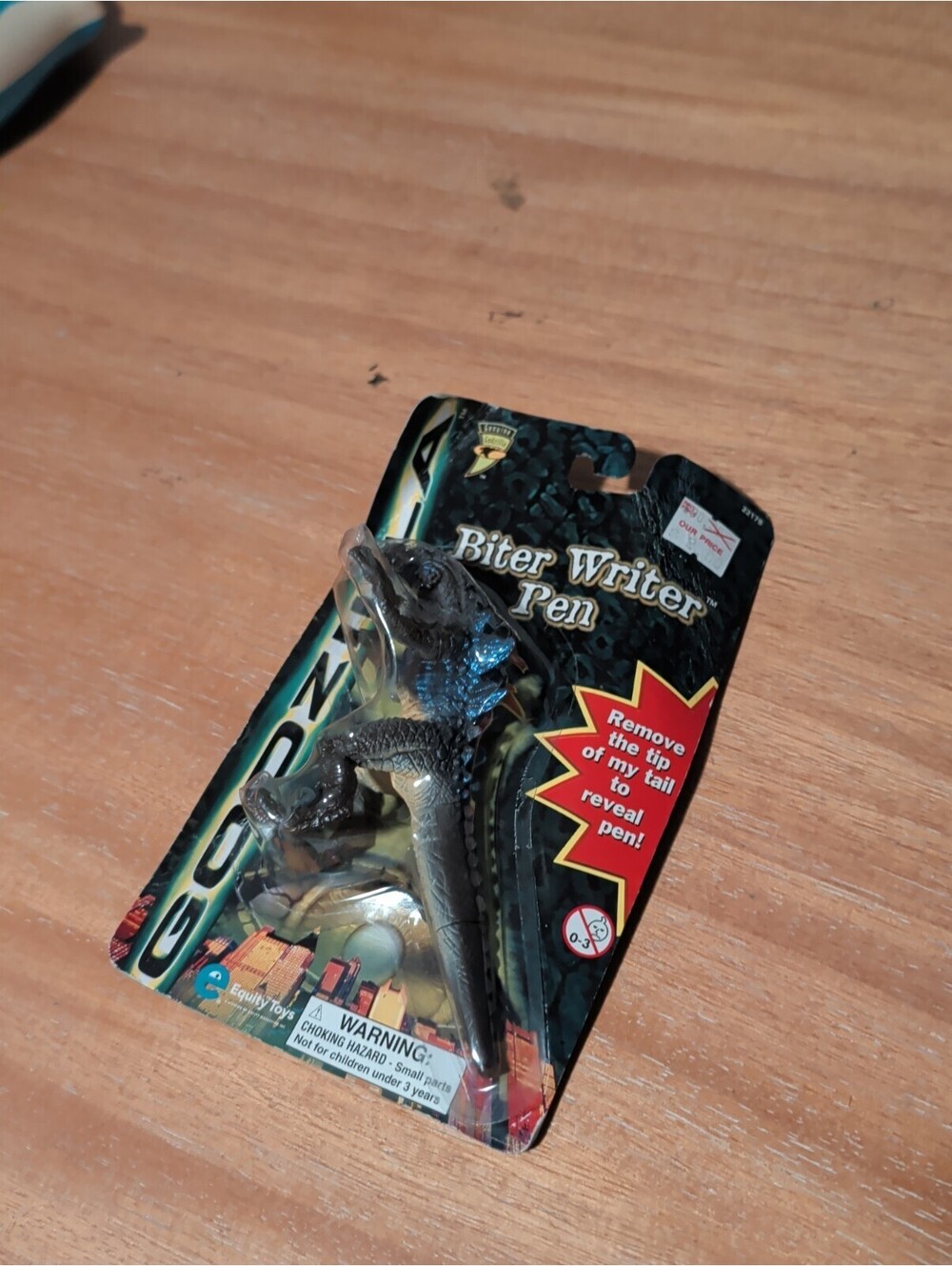 1998 TOHO Equity Toys GODZILLA 6" Action Figure Biter Writer Pen NOS